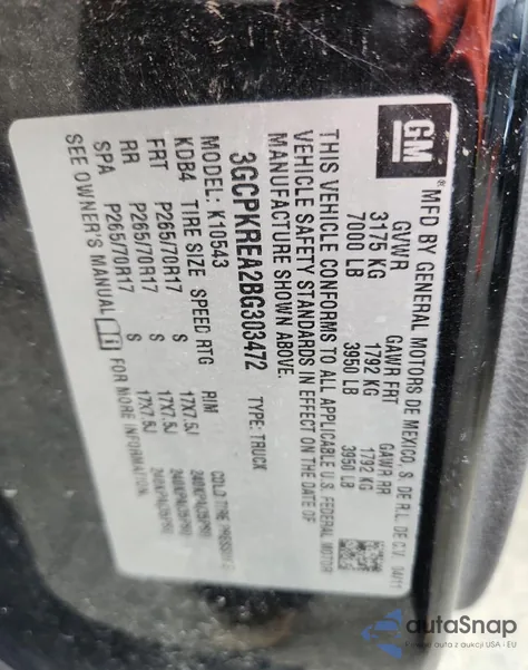 2011 Chevrolet Silverado K1500 Ls from USA, damaged, VIN 3GCPKREA2BG303472